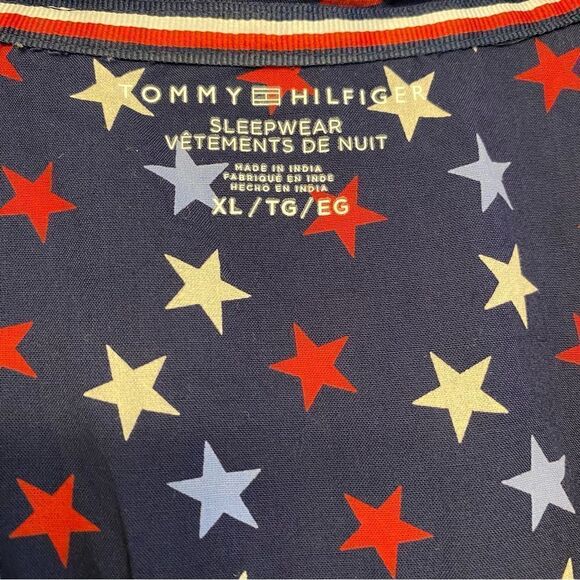 Tommy Hilfiger USA red white blue star American patriotic button up tie front XL - Picture 6 of 7